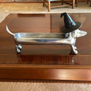 Silver Dachshund Decorative Tray